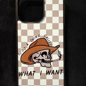 Brown and White Cowboy Skull iPhone Case